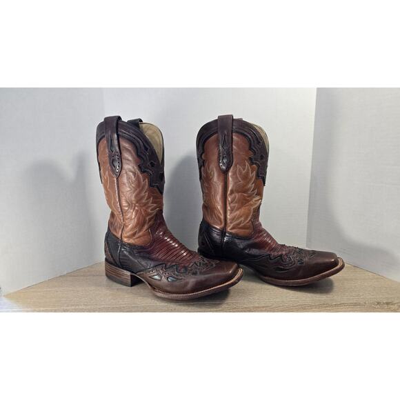 Corral Men's Embroidery & Overlay Ostrich Rodeo Western Boots Size 9.5 D - Picture 1 of 5